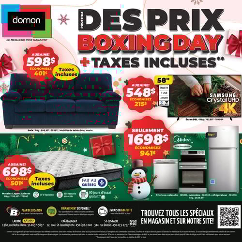  Meubles Domon - Soldes du Boxing Day