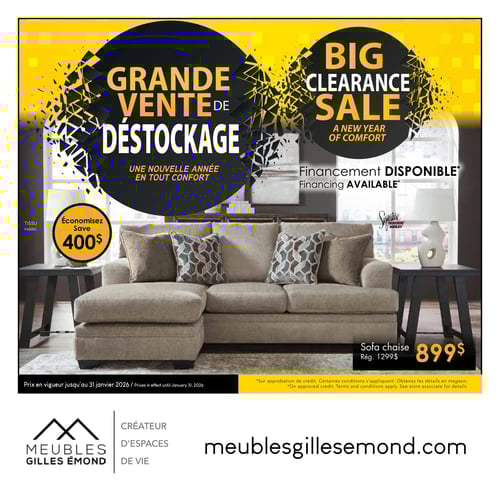  Meubles Gilles Émond - Grande Vente de Déstockage