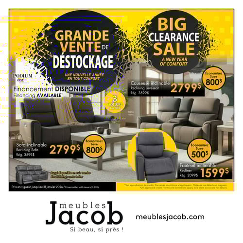  ​Meubles Jacob - Grande Vente de déstockage