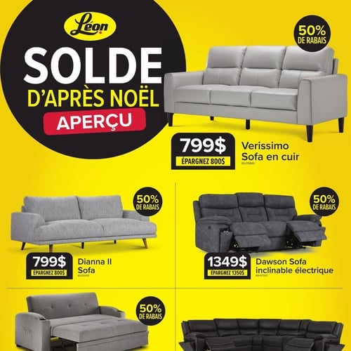  Meubles Léon - Aperçu du Solde d'Après-Noël
