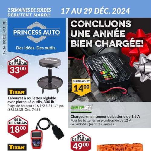 Princess Auto Page 1 Économisez gros avec notre circulaire spécial de Princess Auto jusqu