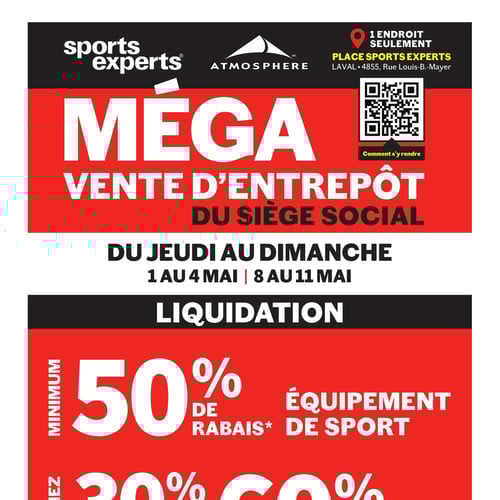  Sports Experts - Méga Vente d'Entrepôt du Siège Social