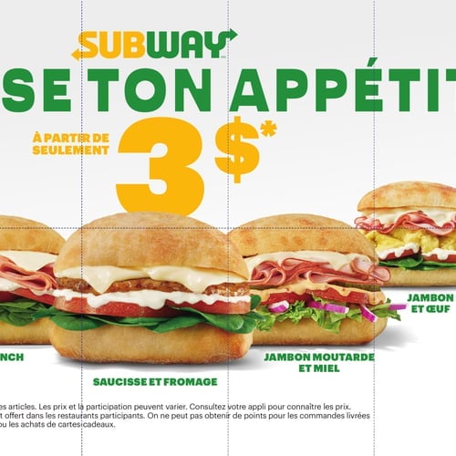  Subway - Coupons "Creuse ton Appétit"