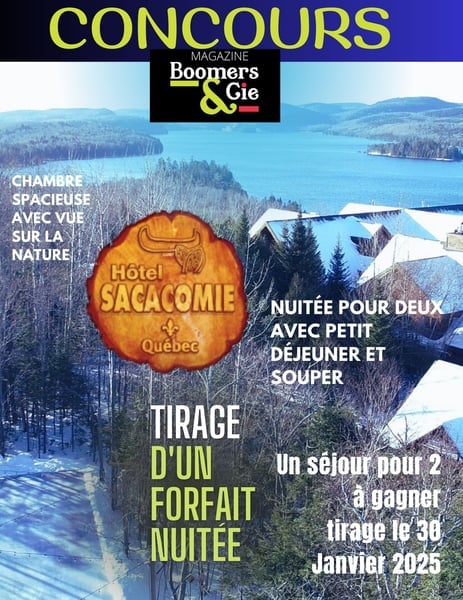 Participez à Boomers & Cie pour remporter une nuitée pour deux à l'Hôtel et Spa Sacacomie!