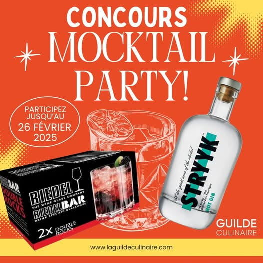 Concours de La Guilde Culinaire - Remportez un élégant coffret avec un gin sans alcool Strykk et deux verres double rocks.