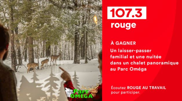 Participez à Rouge 107,3 et découvrez la splendeur du Parc Oméga !