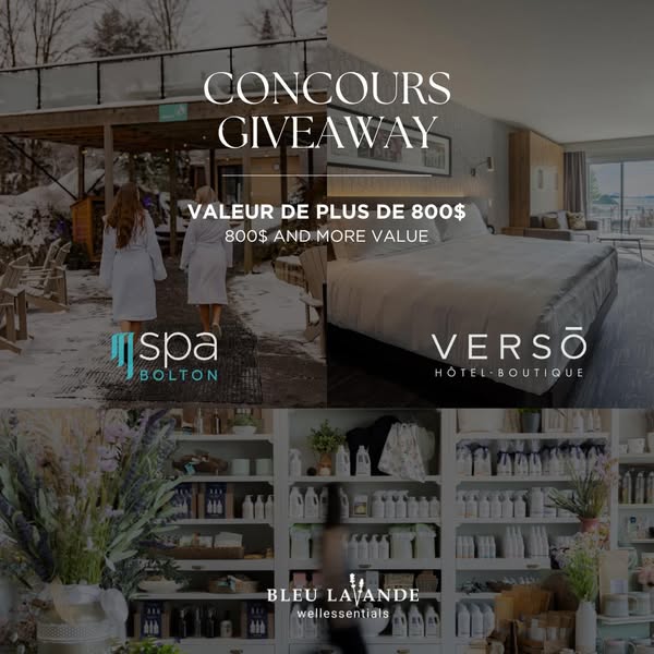 Concours de la Saint-Valentin : Bleu Lavande, Spa Bolton et hôtel-boutique Versō !