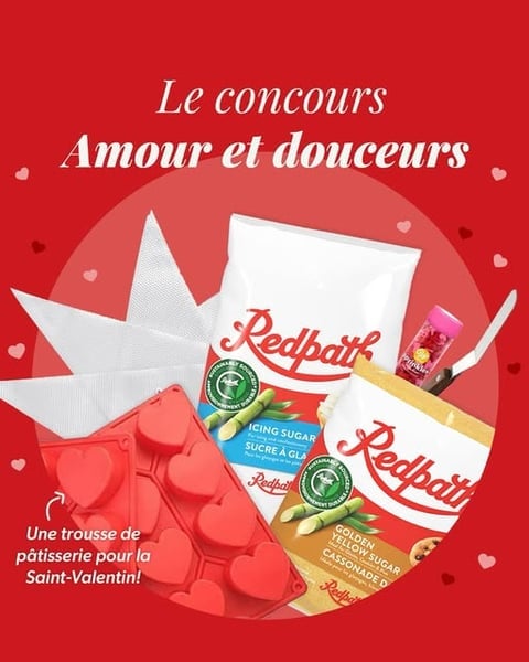 Concours Sucre Redpath - Remportez un élégant kit pâtisserie pour la Saint-Valentin!