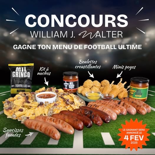 Concours William J. Walter Saucissier : Remportez votre menu de Football Ultime !